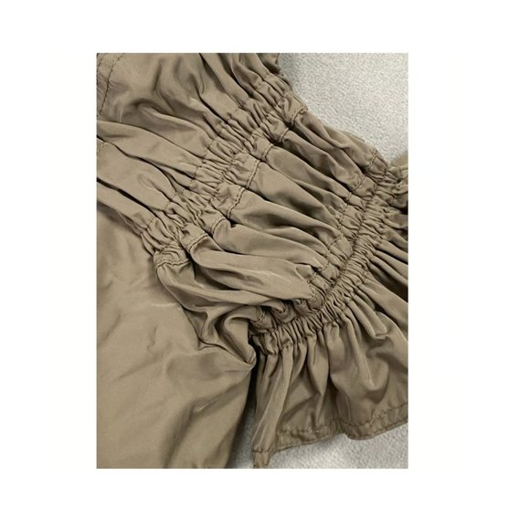 JONATHAN SIMKHAI  Taffeta Ruffle Wrap Tie Off Shoulder Cap Sleeves Crop Top - Picture 6 of 7